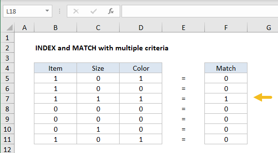 Excel Index Match Multiple Columns